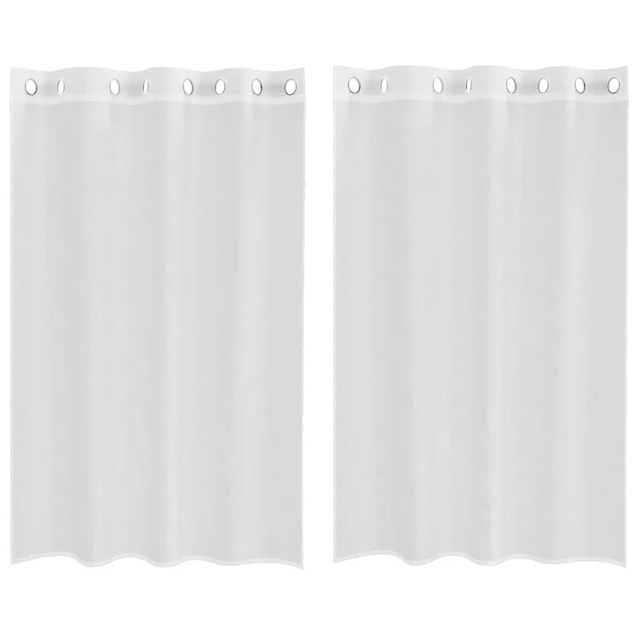 Rideaux en voile avec œillets 2 pcs blanc - 2