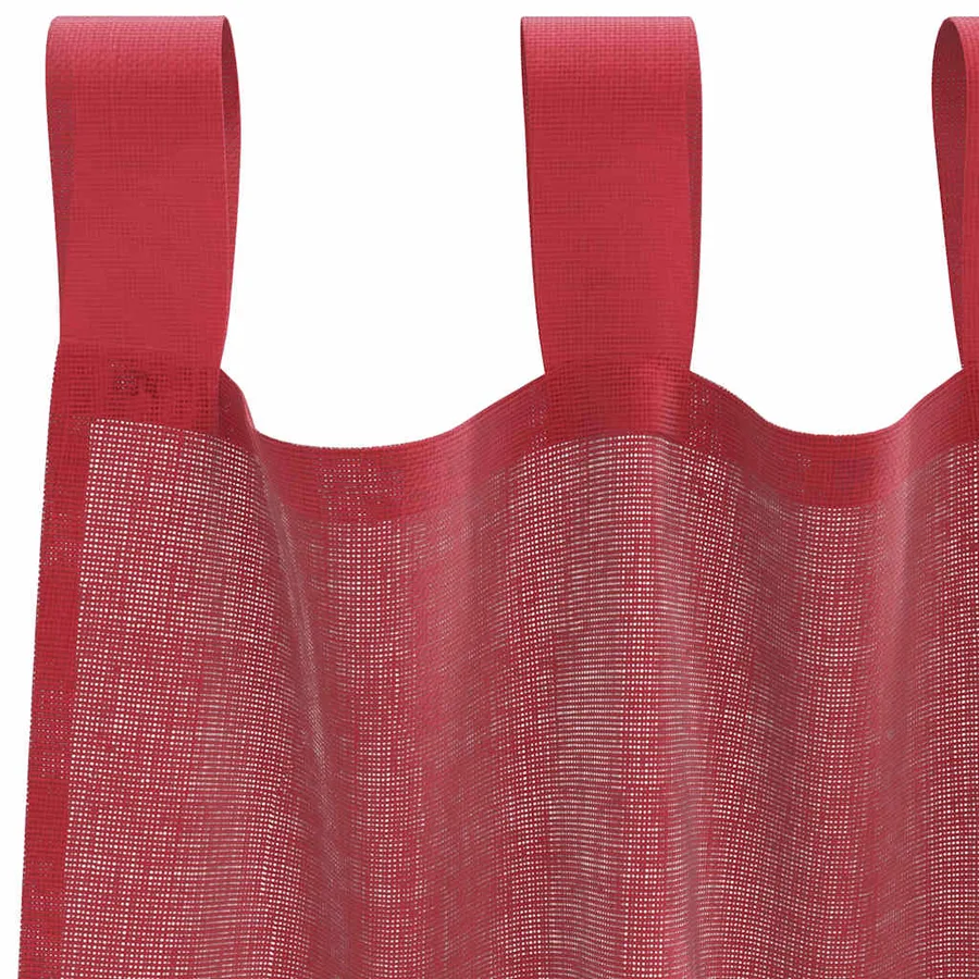 Rideaux en voile avec passe-tringles 2 pcs rouge bordeaux - 5