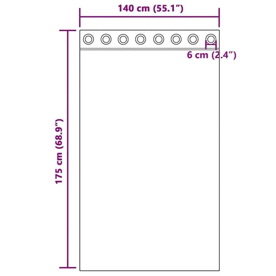 Rideaux en voile avec œillets 2 pcs noir 140x175 cm - 8