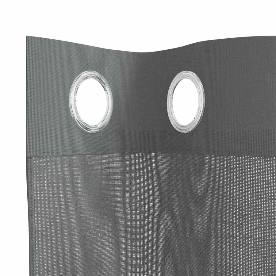 Rideaux en voile avec œillets 2 pcs gris foncé 140x260 cm - 5