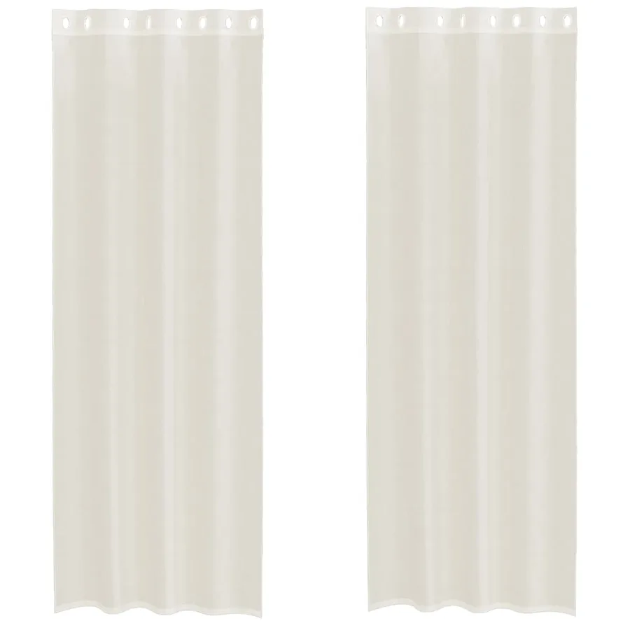 Rideaux en voile avec œillets 2 pcs crème 140x300 cm - 2