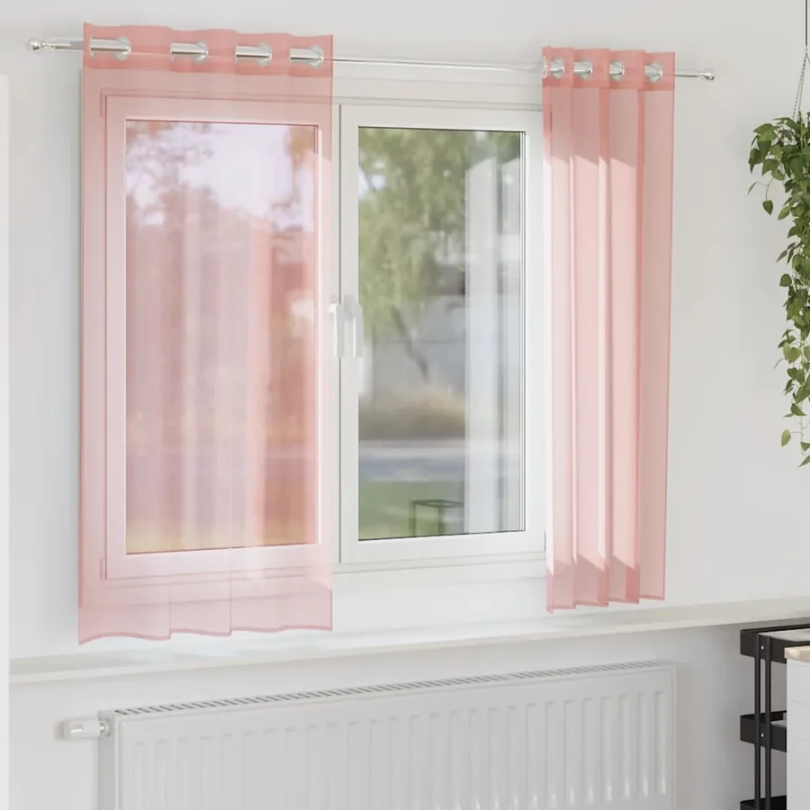 Rideaux en voile avec œillets 2 pcs rose 140x140 cm