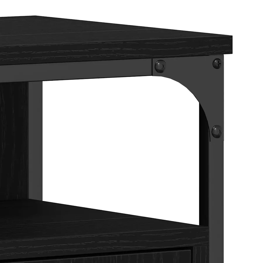 Meuble de Lavabo de Salle de Bain Chêne noir 80 x 30 x 60 cm - 8