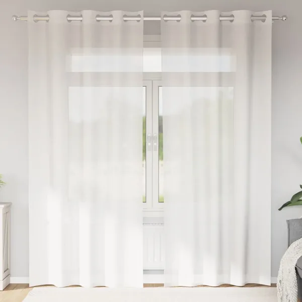 Rideaux en voile avec œillets 2 pcs blanc