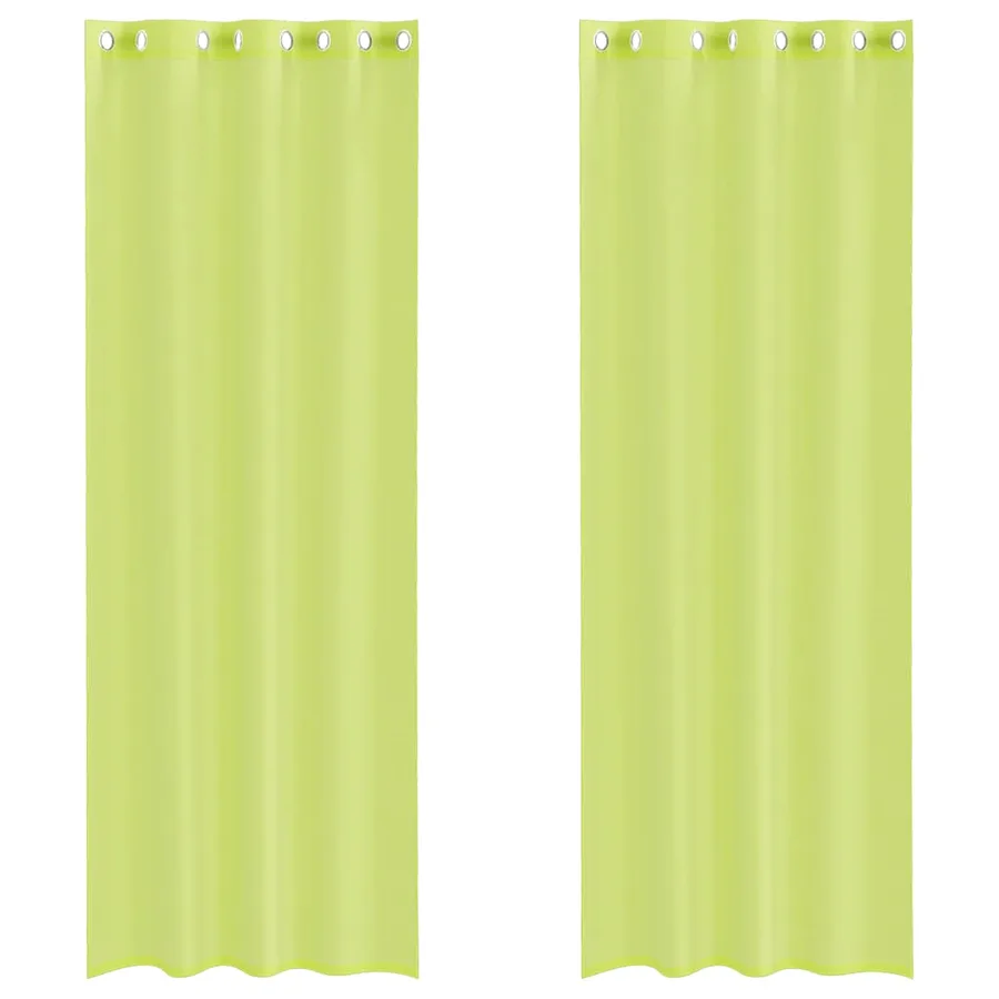 Rideaux en voile avec œillets 2 pcs vert pomme 140x260 cm - 2