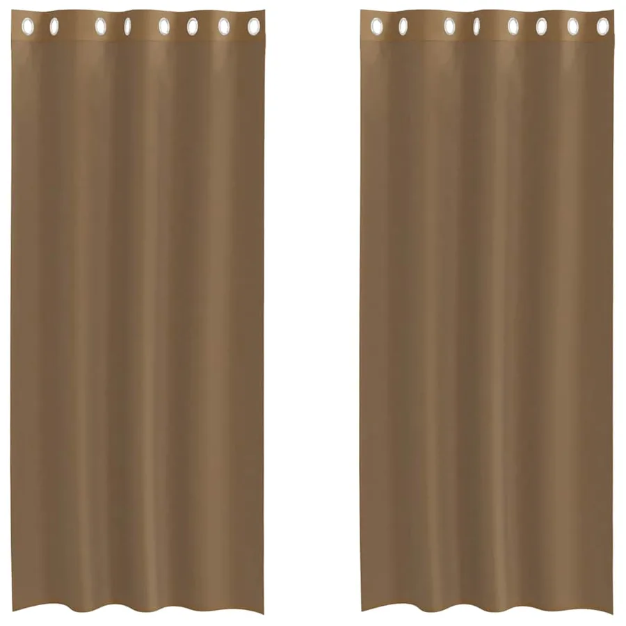 Rideaux en voile avec œillets 2 pcs marron clair - 2