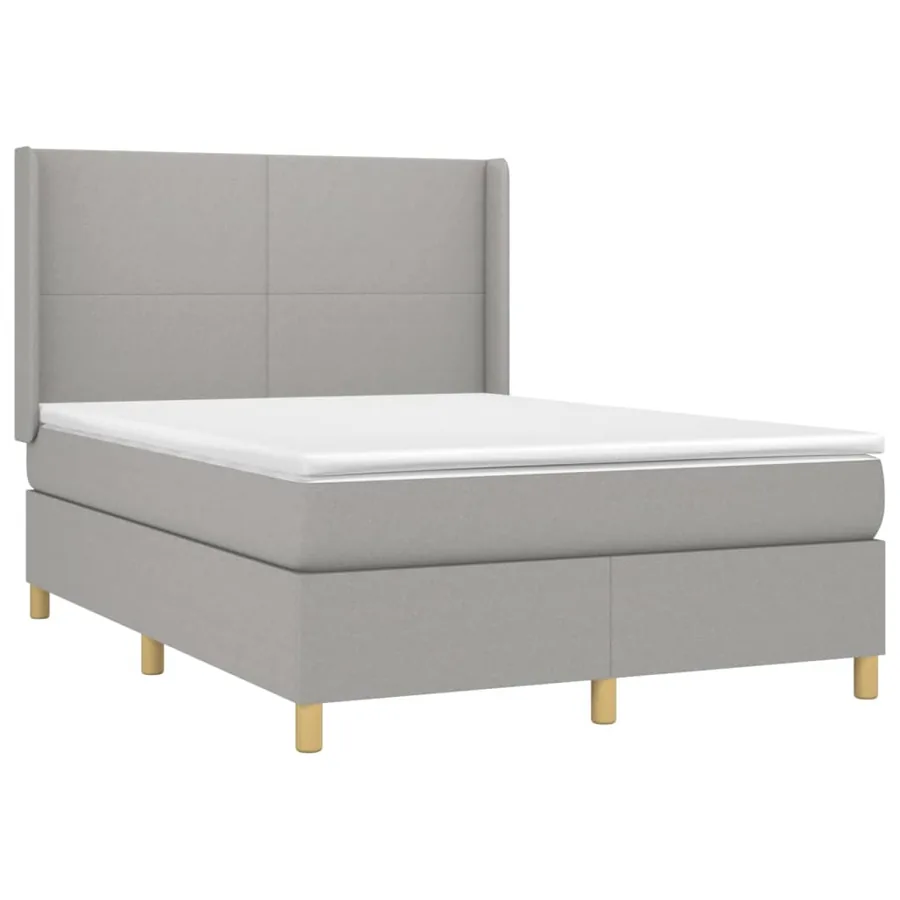 Sommier à lattes de lit matelas LED Gris clair 140x200 cm Tissu - 4