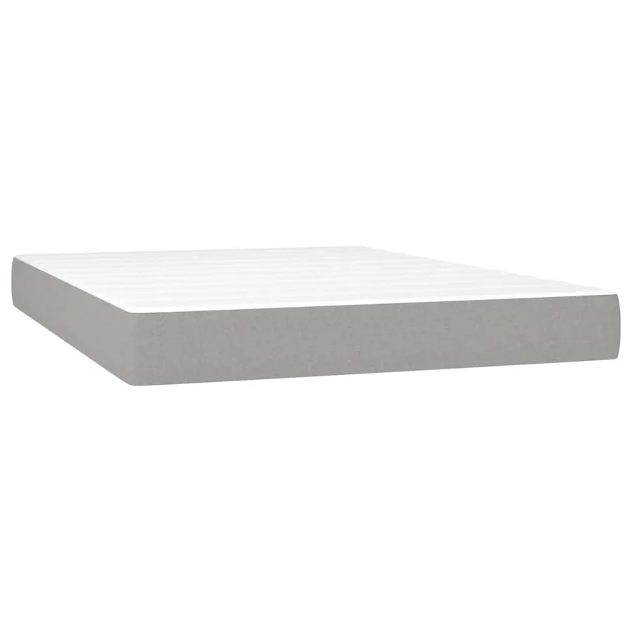 Sommier à lattes de lit matelas LED Gris clair 140x200 cm Tissu - 6