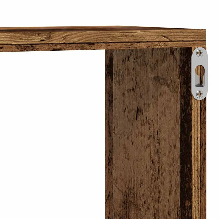 Étagères Murales avec étagère 4 pcs Bois ancien 80 x 15 x 26 cm - 11