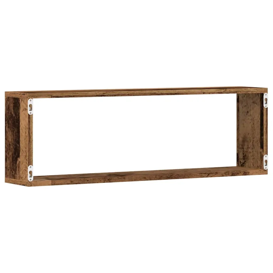 Étagères Murales avec étagère 4 pcs Bois ancien 80 x 15 x 26 cm - 7
