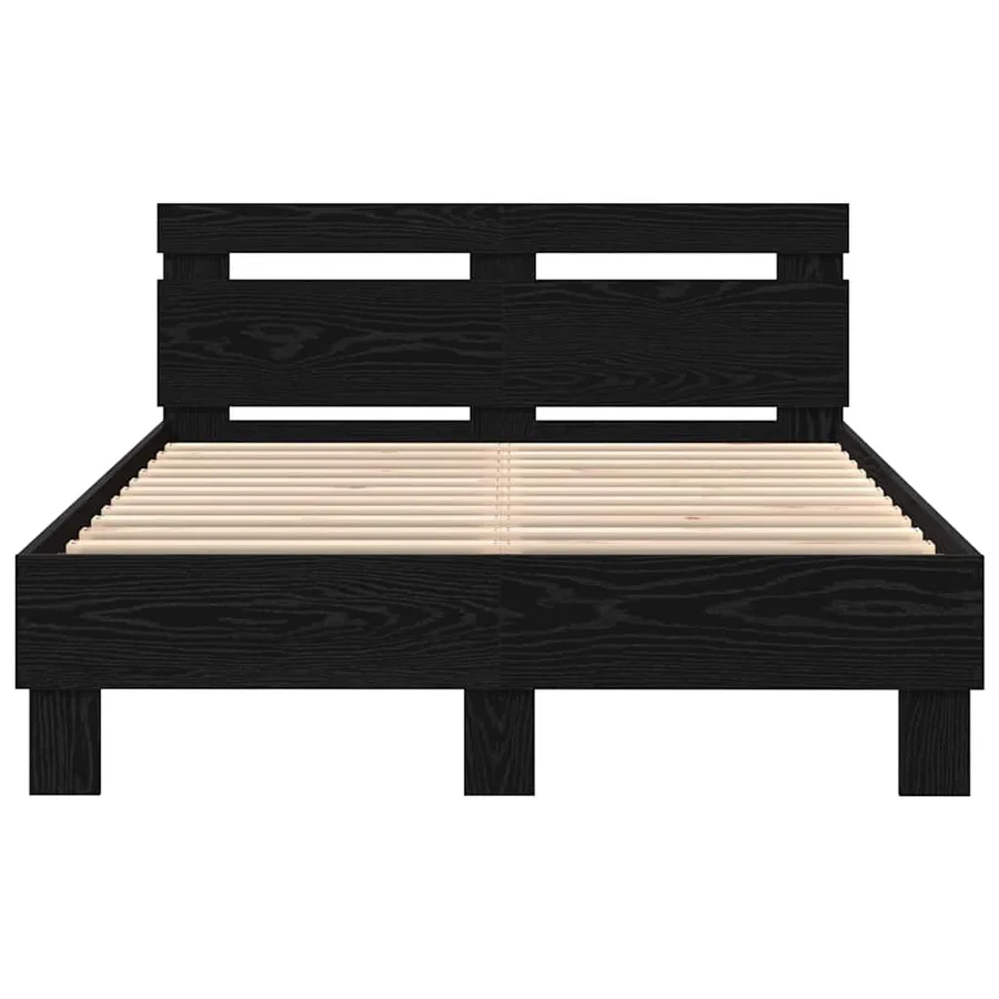 Cadre de lit avec LED Chêne noir 120 x 190 cm Bois d'ingénierie - 5