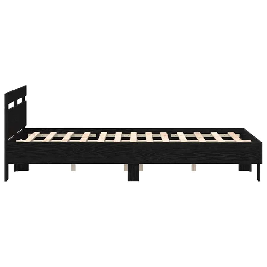 Cadre de lit avec LED Chêne noir 120 x 190 cm Bois d'ingénierie - 6