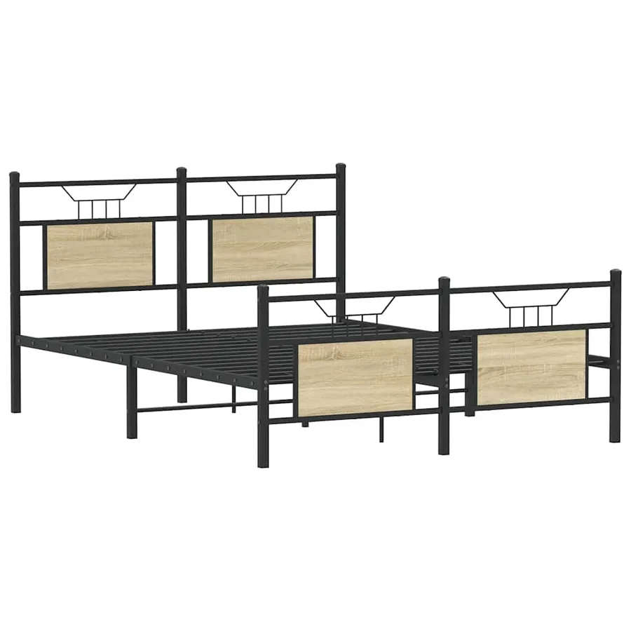 Cadre de lit sans matelas chêne sonoma 150x200 cm - 3