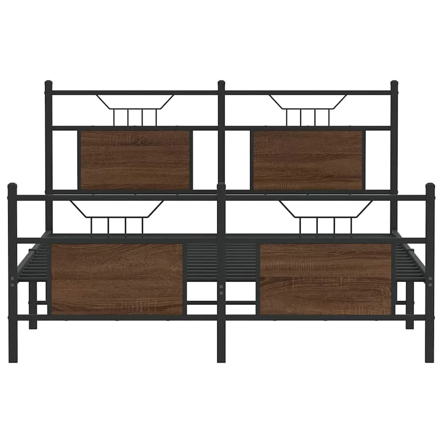 Cadre de lit sans matelas chêne marron 140x190 cm - 6