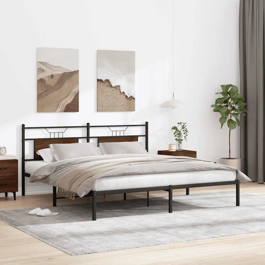 Cadre de lit sans matelas chêne marron 160x200 cm - 5