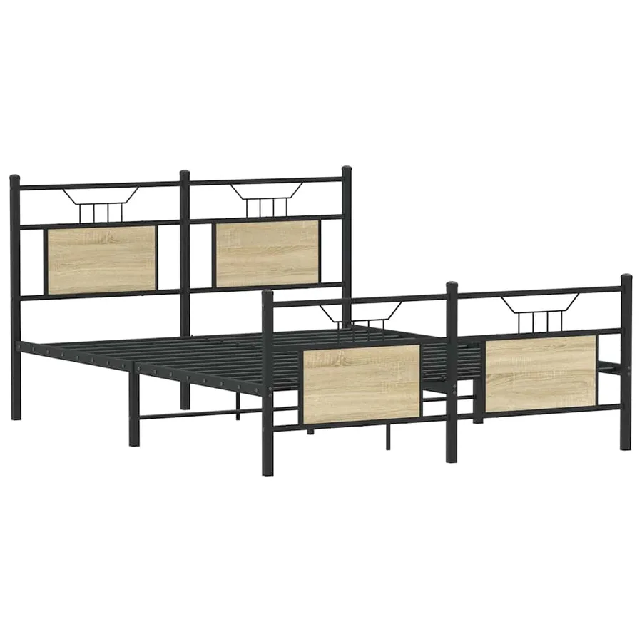 Cadre de lit sans matelas chêne sonoma 140x190 cm - 3
