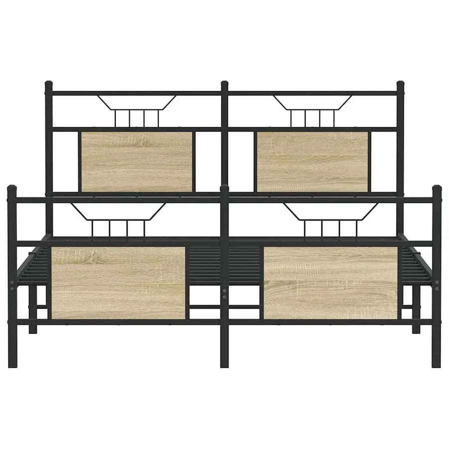 Cadre de lit sans matelas chêne sonoma 140x190 cm - 6