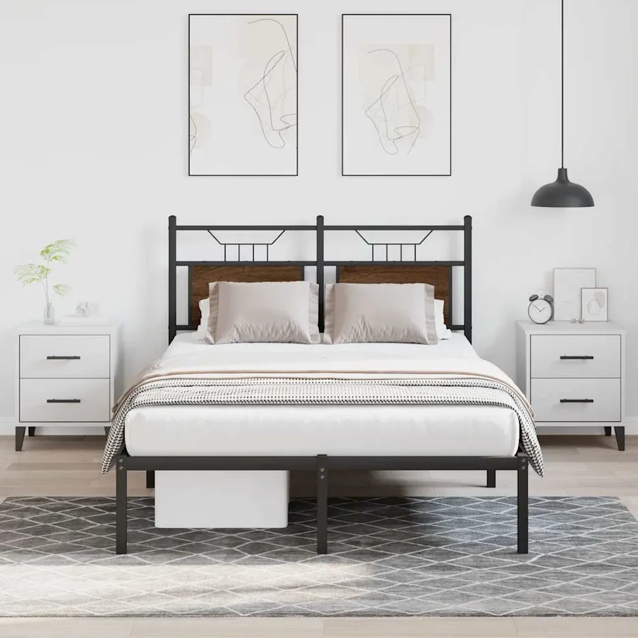 Cadre de lit sans matelas chêne marron 120x190 cm - 4