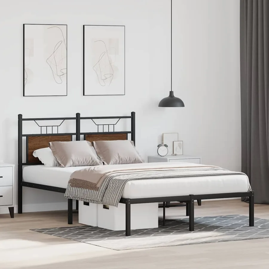 Cadre de lit sans matelas chêne marron 120x190 cm - 5