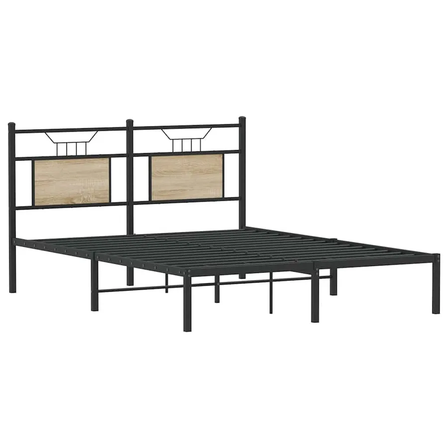 Cadre de lit sans matelas chêne sonoma 150x200 cm - 5