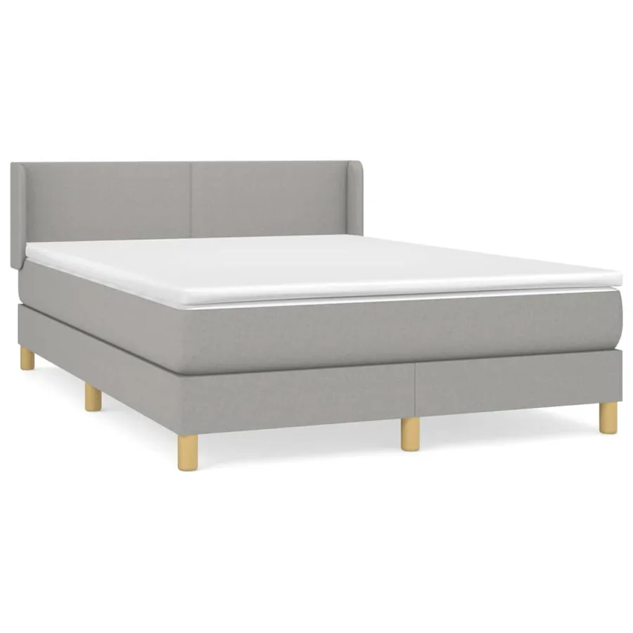 Sommier à lattes de lit avec matelas Gris clair 140x190cm Tissu - 2