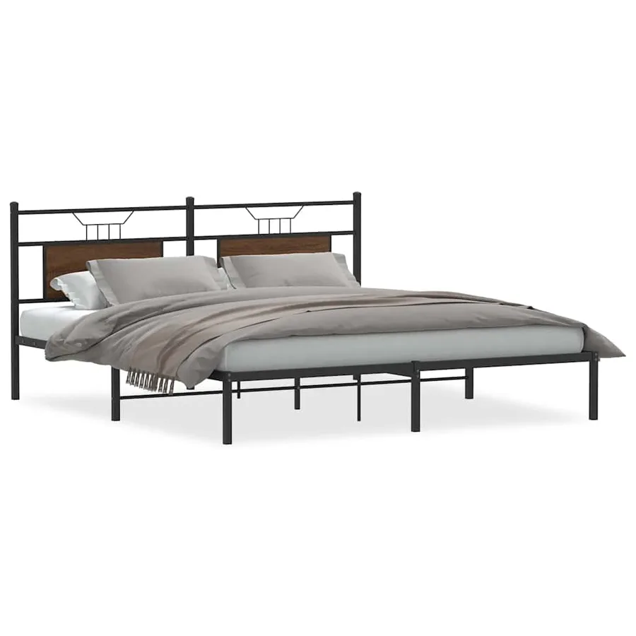 Cadre de lit sans matelas chêne marron 183x213 cm - 2