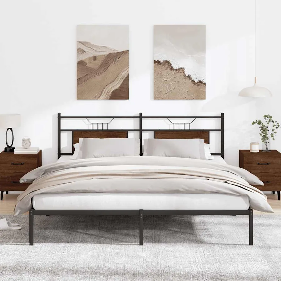 Cadre de lit sans matelas chêne marron 183x213 cm - 4