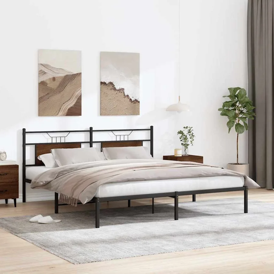 Cadre de lit sans matelas chêne marron 183x213 cm - 5