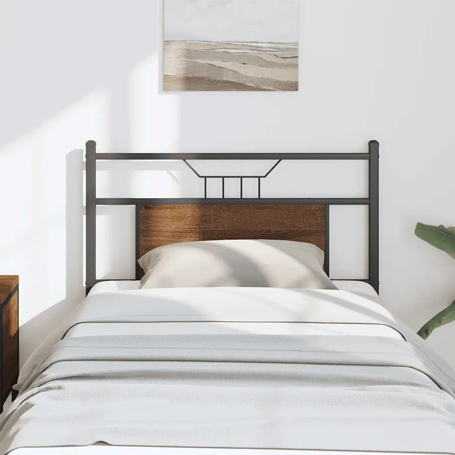 Tête de lit de remplacement chêne marron 75 cm bois d'ingénierie et acier - 3