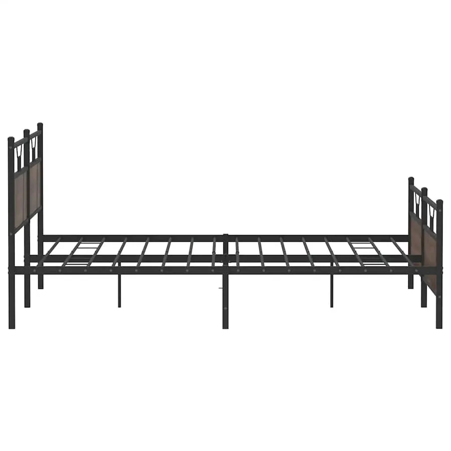 Cadre de lit en métal sans matelas chêne marron 200x200 cm - 7