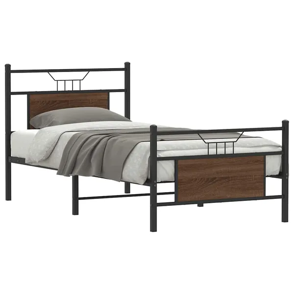 Cadre de lit sans matelas chêne marron 80x200cm bois ingénierie