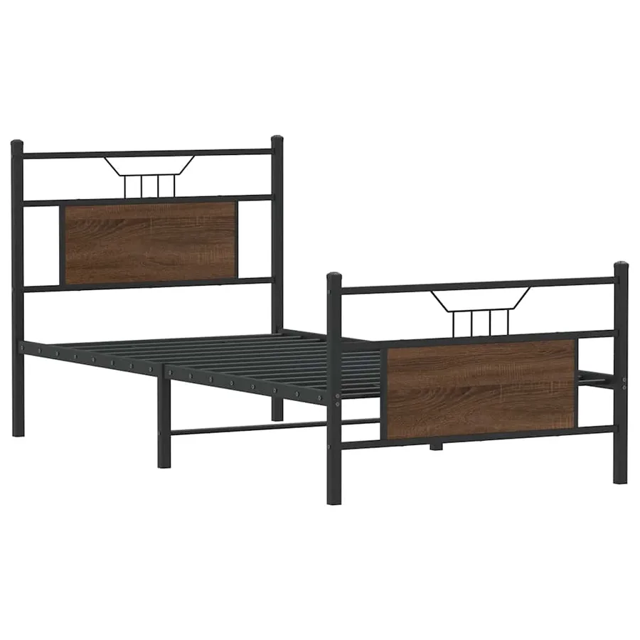 Cadre de lit sans matelas chêne marron 80x200cm bois ingénierie - 3