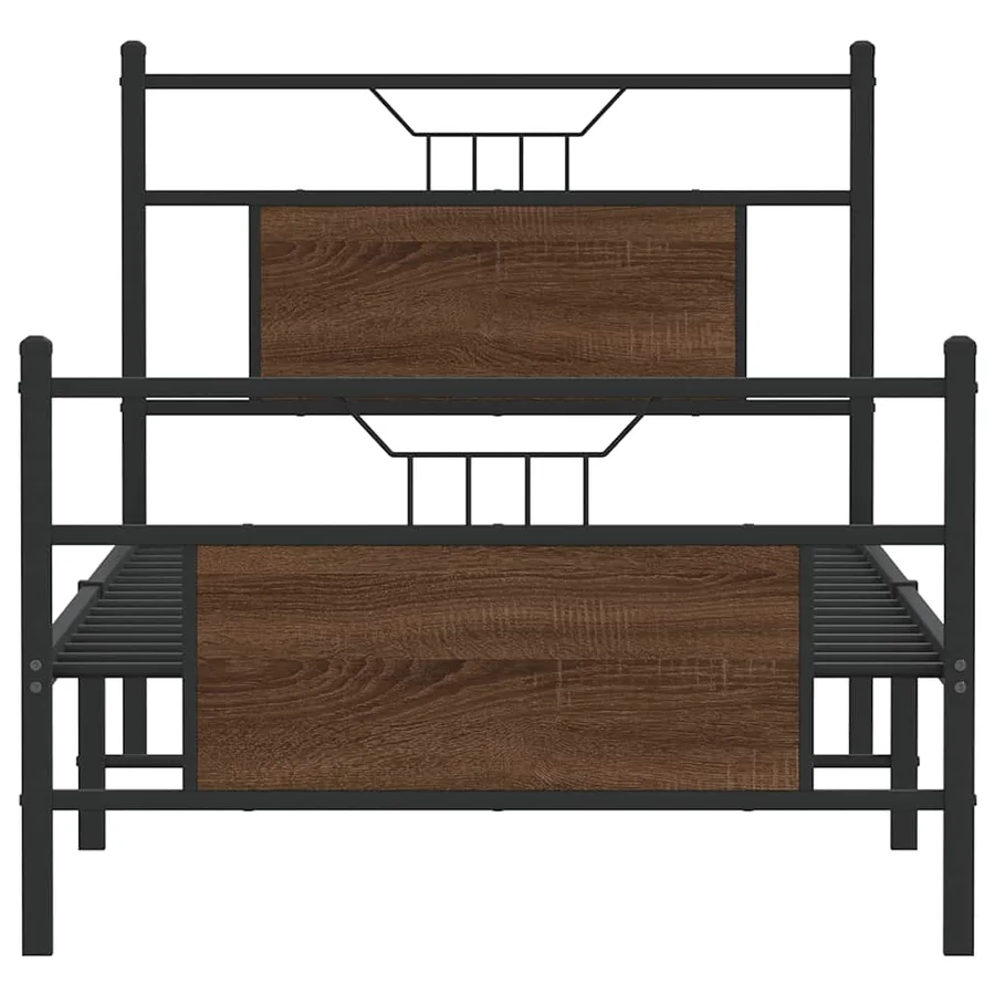 Cadre de lit sans matelas chêne marron 80x200cm bois ingénierie - 6