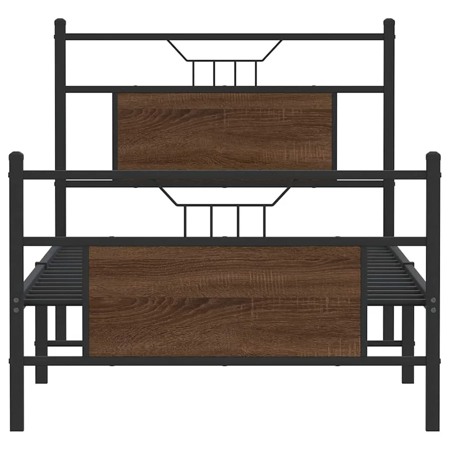 Cadre de lit sans matelas chêne marron 90x200cm bois ingénierie - 6
