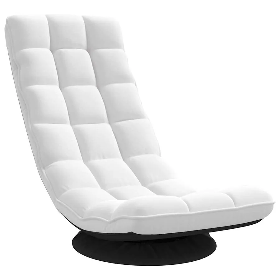 Fauteuil de sol pivotant blanc 70x51x79 cm tissu - 2