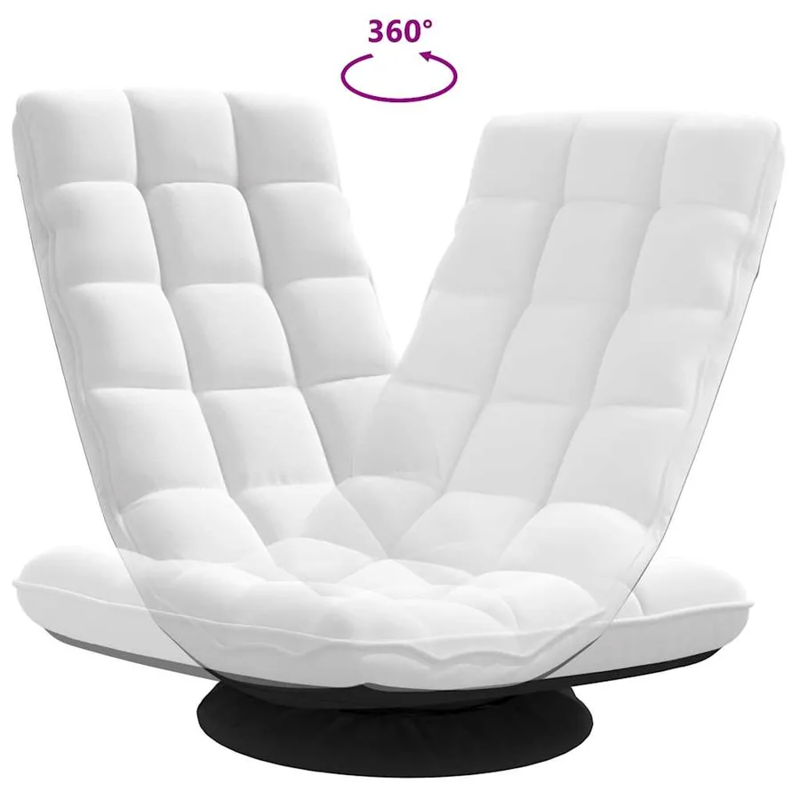 Fauteuil de sol pivotant blanc 70x51x79 cm tissu - 7