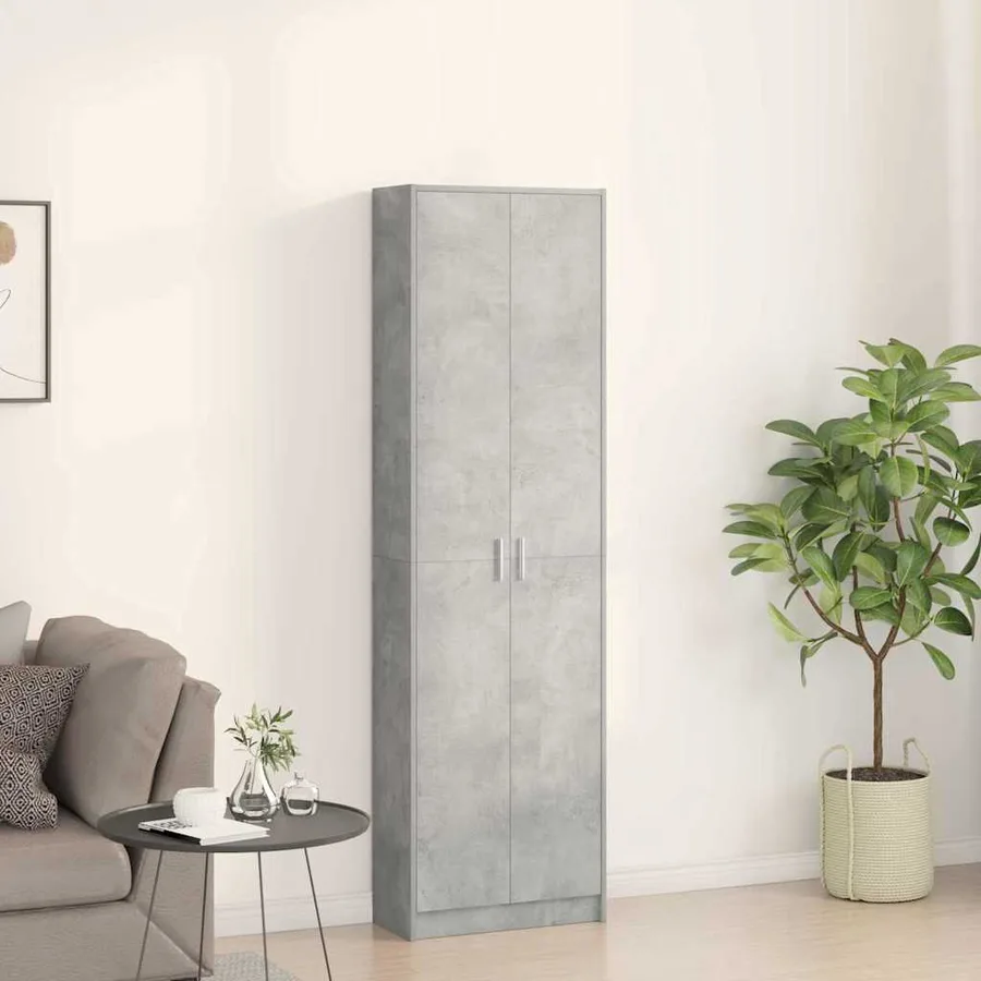 Armoire Gris béton 55 x 25 x 189 cm Bois d'ingénierie - 4