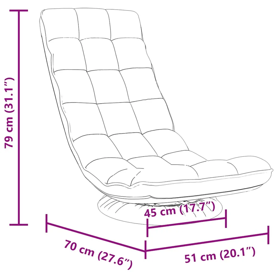 Chaise de sol pivotante en lin 70x51x79 cm - 11
