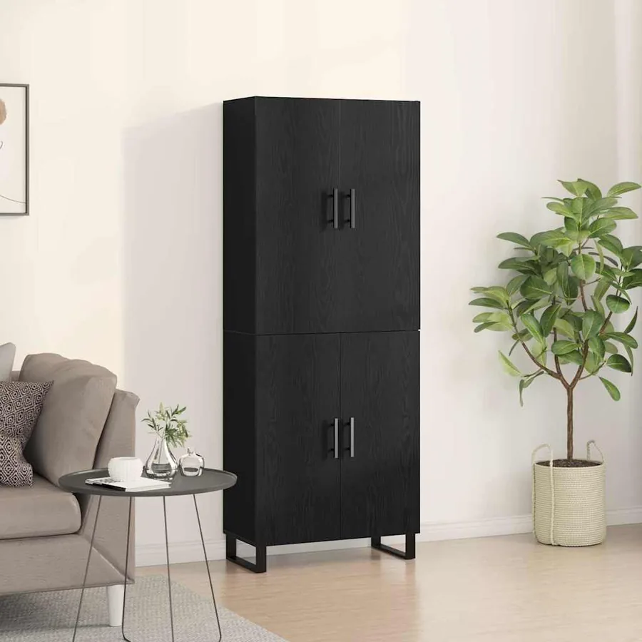 Haut Armoire 2 pcs Chêne noir 69,5 x 34 x 180 cm