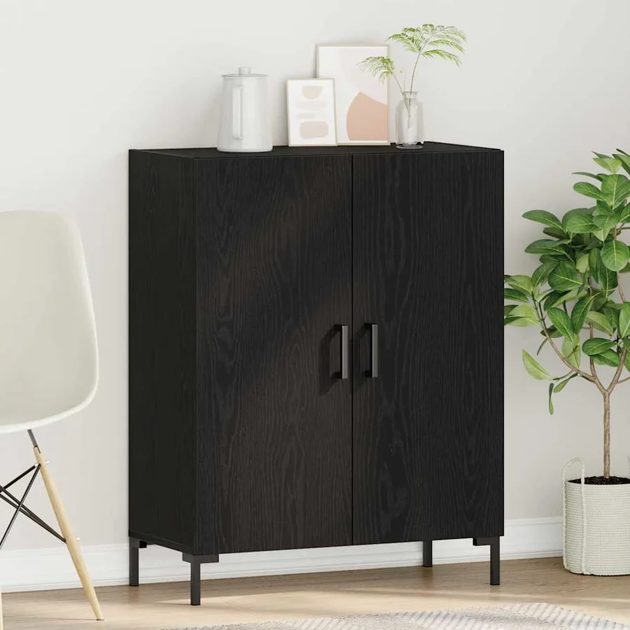 Buffet Chêne noir 69,5 x 34 x 90 cm Bois d'ingénierie - 4