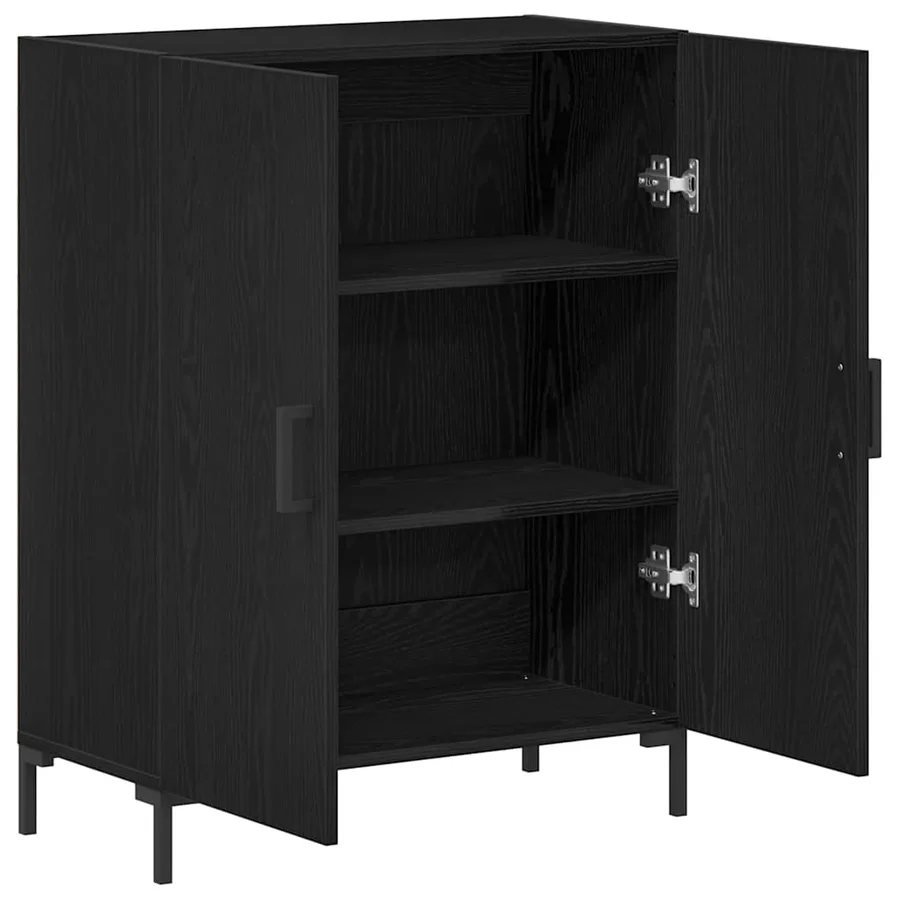 Buffet Chêne noir 69,5 x 34 x 90 cm Bois d'ingénierie - 5