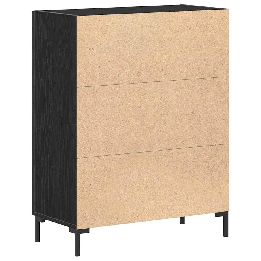 Buffet Chêne noir 69,5 x 34 x 90 cm Bois d'ingénierie - 6
