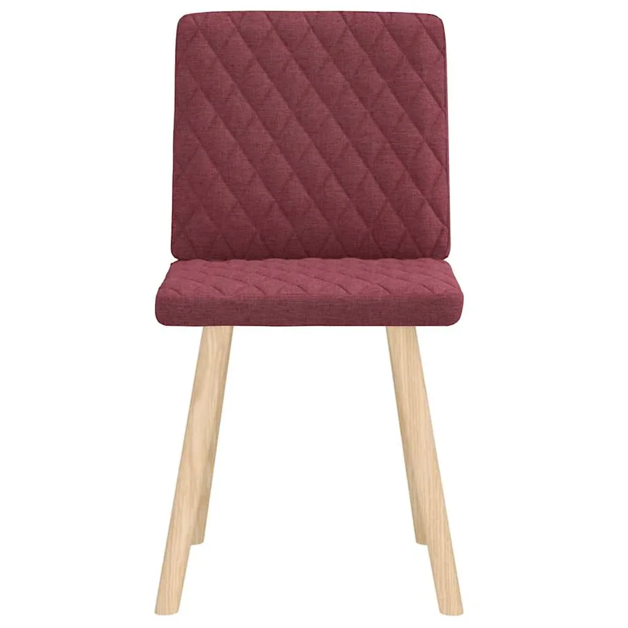 Chaises à manger lot de 2 rouge bordeaux tissu - 3