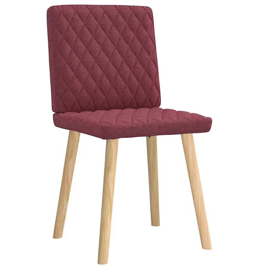 Chaises à manger lot de 2 rouge bordeaux tissu - 4