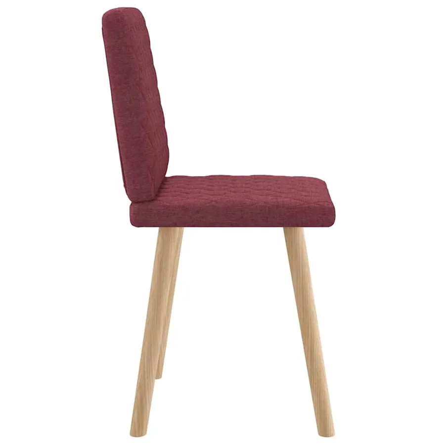 Chaises à manger lot de 2 rouge bordeaux tissu - 5
