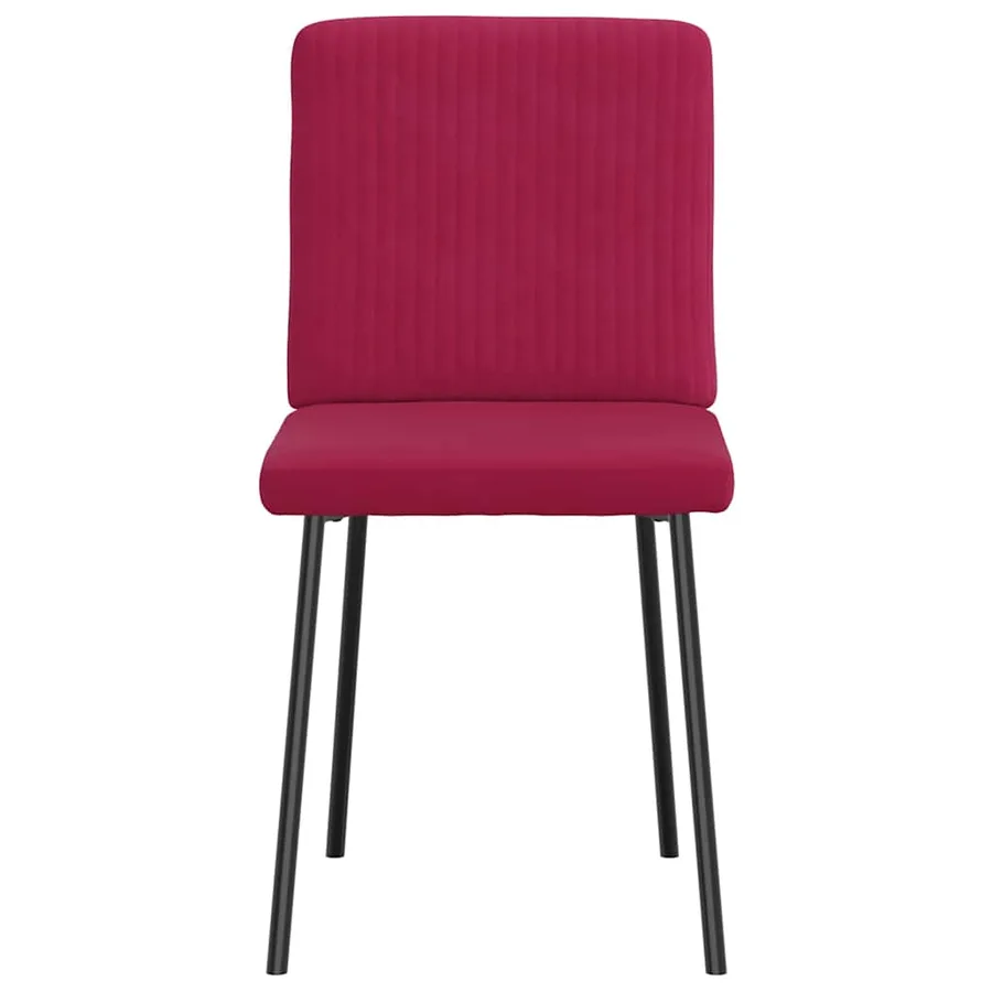 Chaises à manger lot de 2 Rouge bordeaux Velours - 4