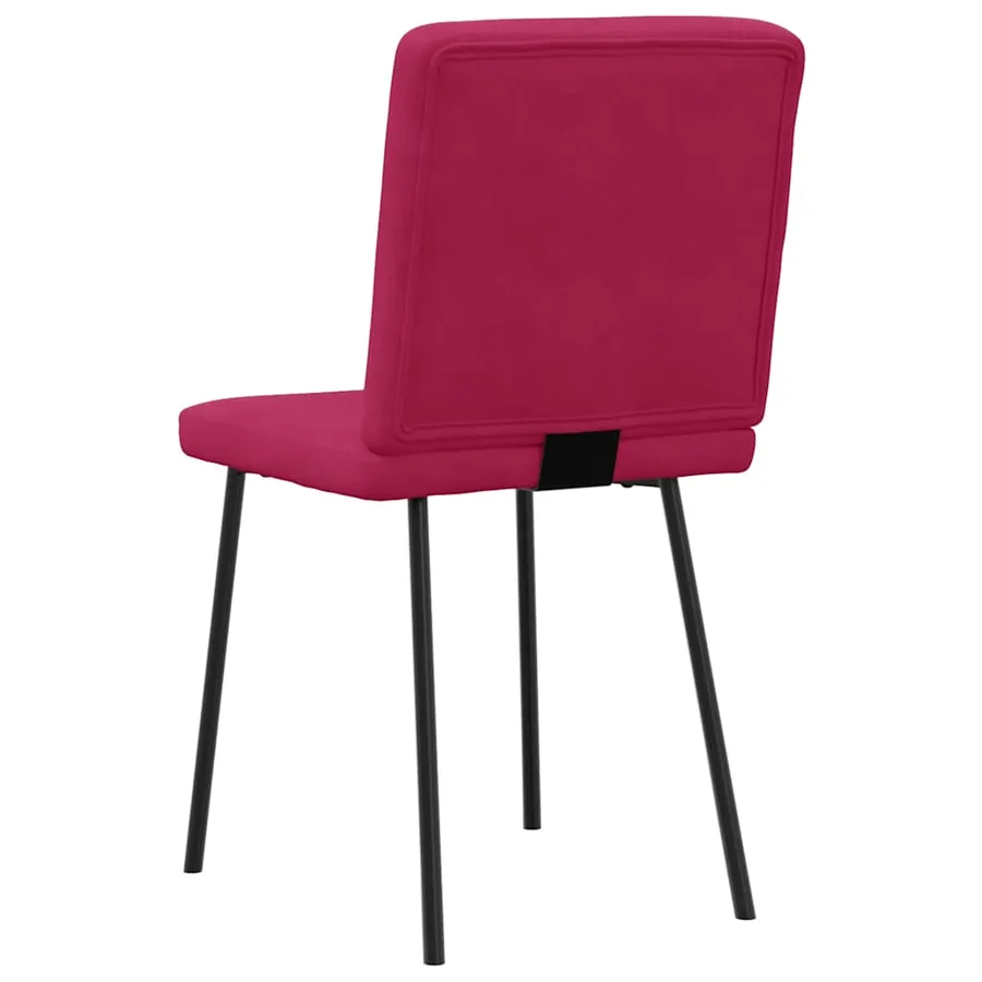 Chaises à manger lot de 2 Rouge bordeaux Velours - 6