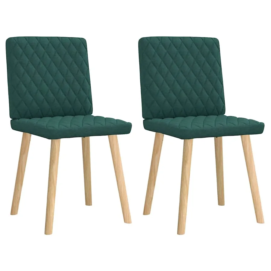 Chaises à manger lot de 2 vert foncé tissu - 2
