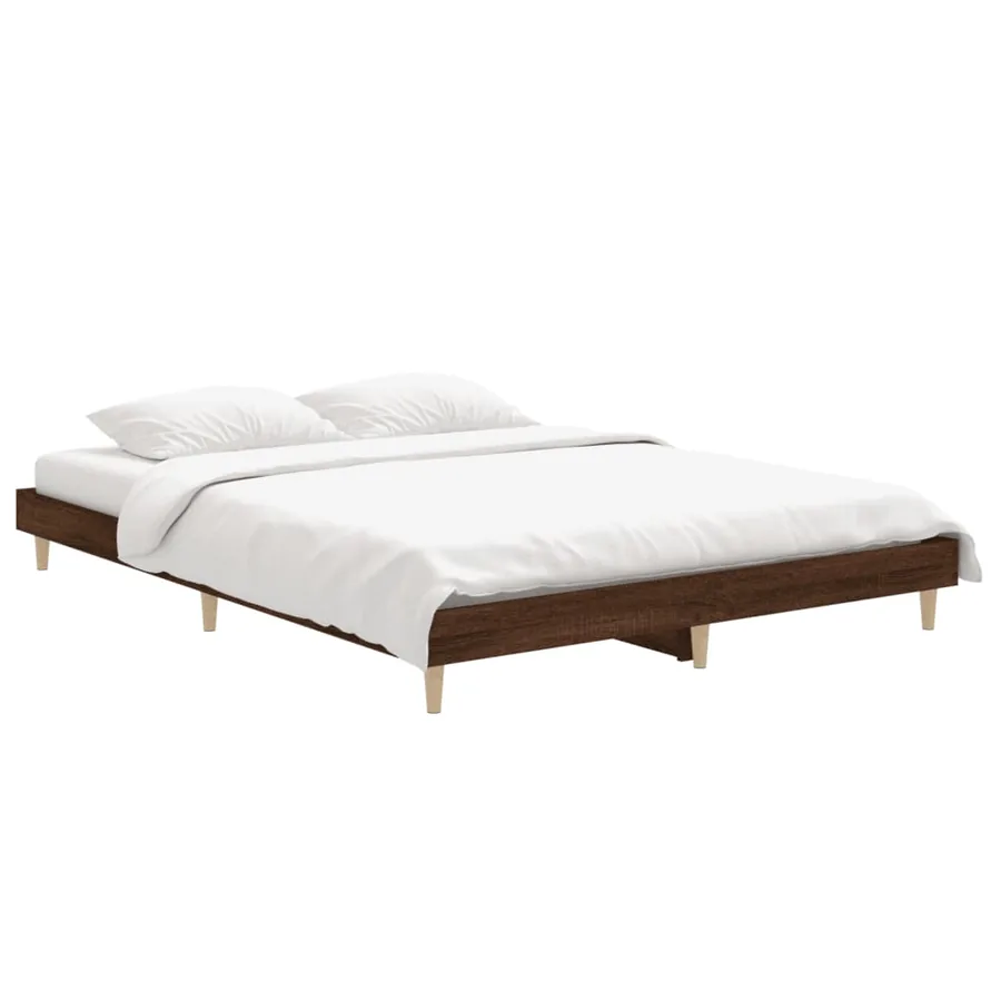 Cadre de lit sans matelas chêne marron 135x190 cm - 3