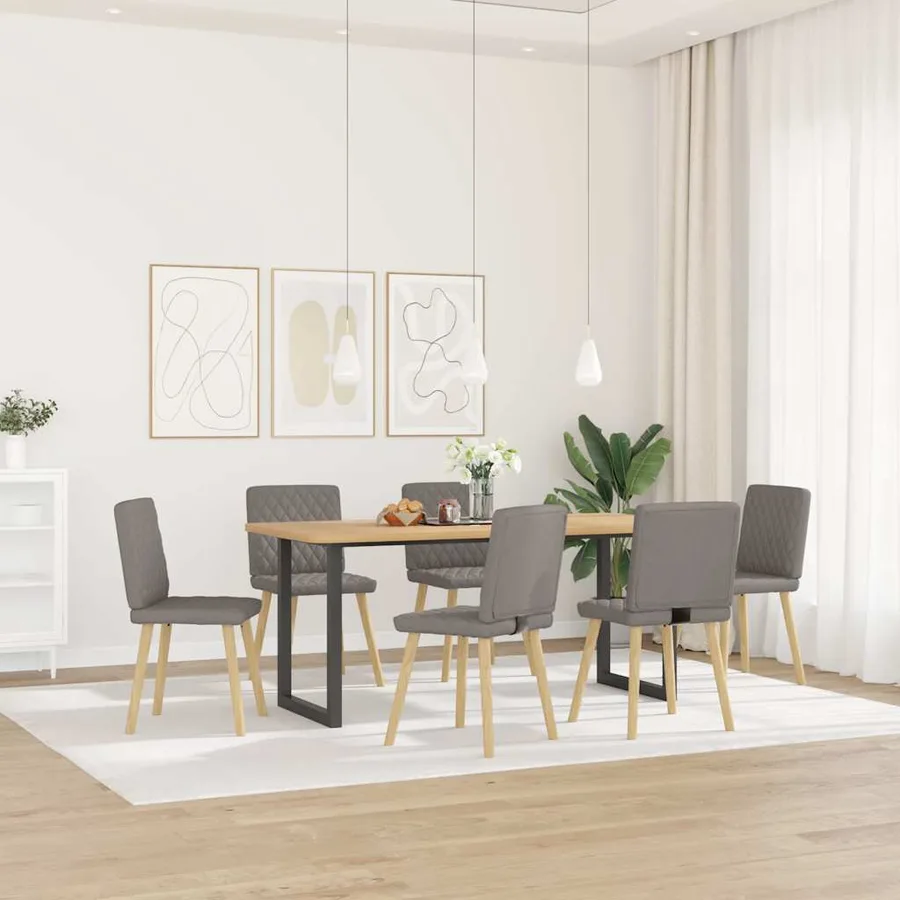 Chaises à manger lot de 6 taupe tissu - 2